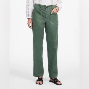 Madewell Taper-Leg Utility Pant in Garment-Dyed Twill, Green, Size 6